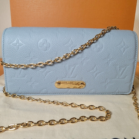 Louis Vuitton Lily WOC Wallet On Chain Blue Hour Monogram Empreinte Shoulder Bag - Picture 4 of 14